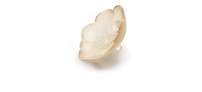 Sculpture anémone en cristal lustré or, petit modèle lustré or - Lalique